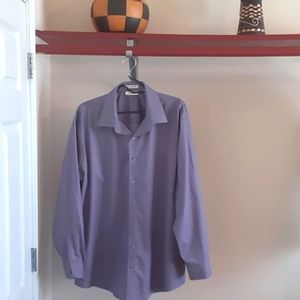 Kenneth Cole men's shirt no iron slim fit stretch size 18